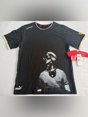 PUMA FERRARI SHORT SLEEVE BLACK TEE 100% COTTON BOYS SIZE EXTRA LARGE NWT $38